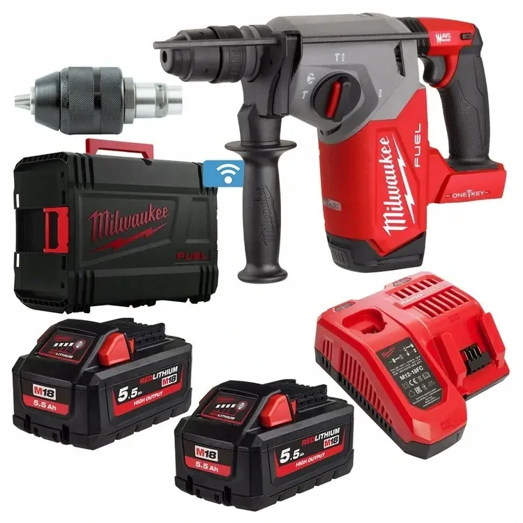 Aku kombinované kladivo SDS-plus Milwaukee M18 ONEFHX-552X Fixtec (5,5 Ah) (MI4933478504)