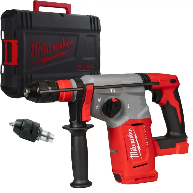 Aku bezuhlíkové kladivo Milwaukee M18 BLHX-0X, SDS - Plus 26 mm, se 4 režimy a sklíčidlem FIXTEC™ (bez aku), 4933478891 (MI4933478891)