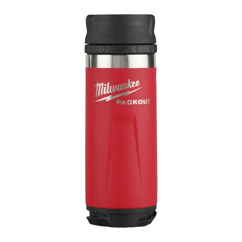 Hrnek Milwaukee PACKOUT™ s madlem a víčkem červená 532 ml, 4932493471 (MI4932493471)