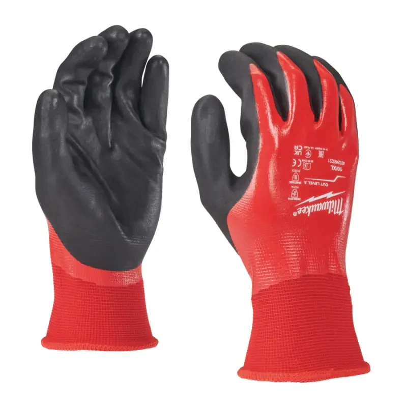 Pracovní rukavice Milwaukee FULLY DIP, ochrana proti proříznutí A, velikost 10 (XL), 1 pár, 4932493221