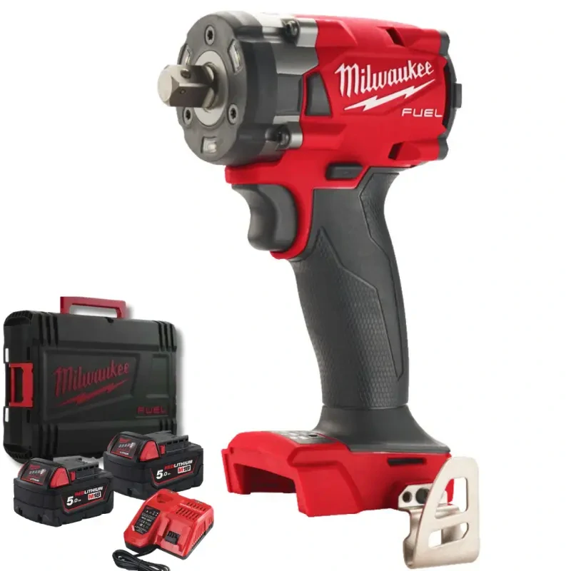 Aku 1/2" rázový utahovák Milwaukee M18 FIW2P12-502X, 339 Nm, 2x aku M18 B5 + M12-18 FC + kufr, 4933478447