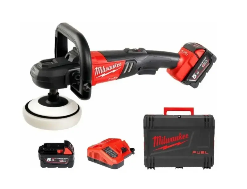 Aku leštička Milwaukee M18 FAP180-502X, leštící bruska 180 mm, 2x aku M18 B5 + nabíječka M12-18 FC, 4933451550 (MI4933451550)