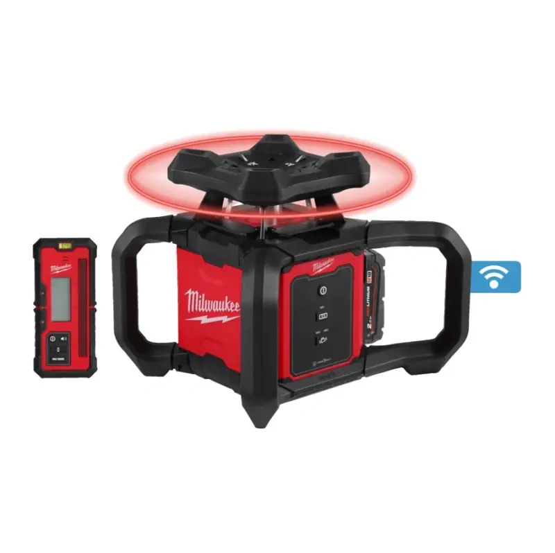 Aku rotační laser Milwaukee M18 RLOH600-201C, ONE-KEY, až 600 m s detektorem RD600, 1x aku M18 B2 + M12-18 C + kufr, 4933493191