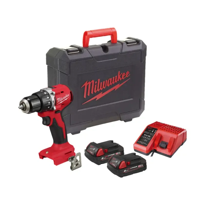 Aku vrtačka s příklepem Milwaukee M18 BLPDRC-202C, sklíčidlo 13 mm, 2x aku M18 B2 + M12-18 C + kufr, 4933492822