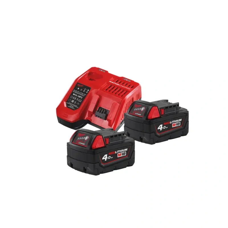 Aku nabíjecí sada Milwaukee M18 NRG-402, 2x Akumulátor M18 B4 + Aku nabíječka M12-18 FC, 4933459215