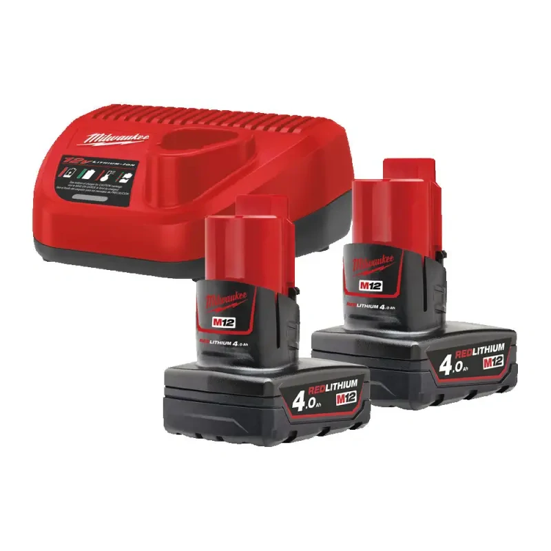 Aku nabíjecí sada Milwaukee M12 NRG-402, 2x Akumulátor M12 B4 + Aku nabíječka M12 C12 C, 4933459211