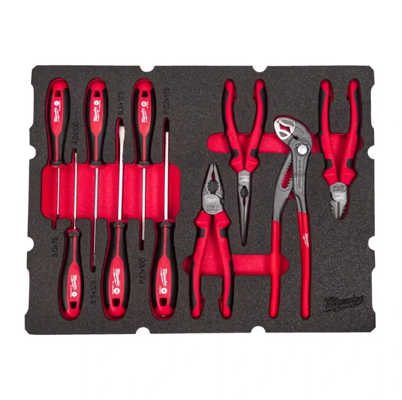 PACKOUT™ pěnová vložka se šroubováky a kleštěmi Milwaukee 4932493638 (Sada 10 dílů) (MI4932493638)