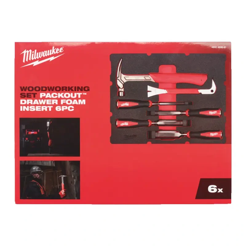 PACKOUT™ pěnová vložka s VDE nářadím pro práci se dřevem Milwaukee 4932493641 (Sada 6 dílů) (MI4932493641)