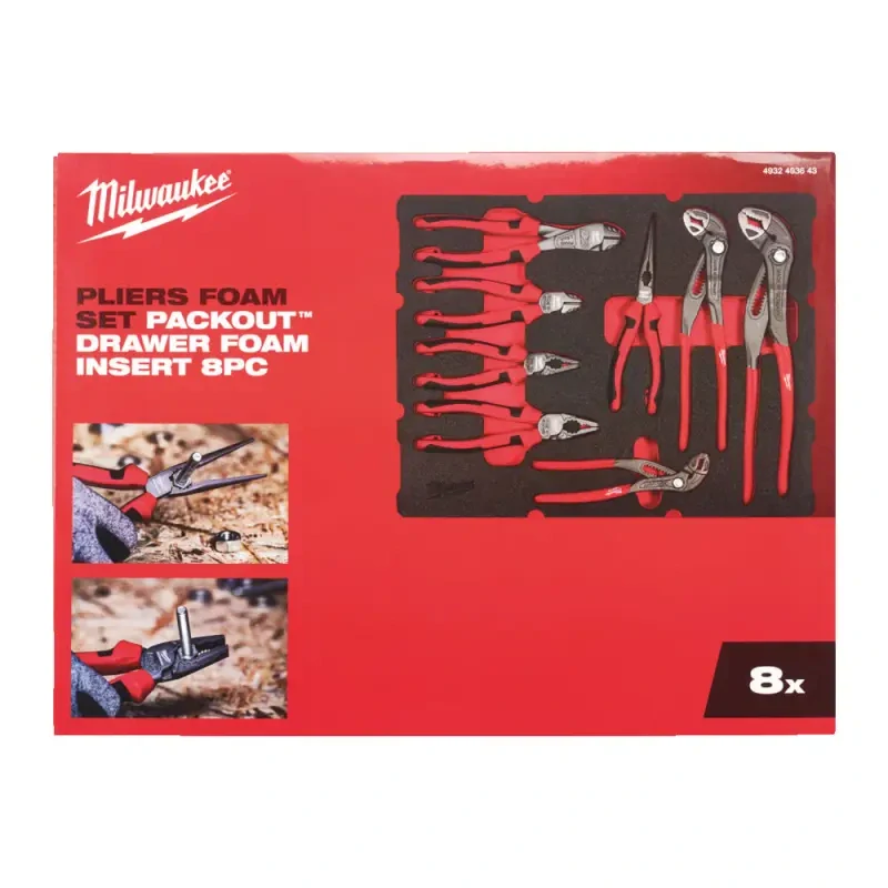 PACKOUT™ pěnová vložka s kleštěmi Milwaukee 4932493643 (Sada 8 dílů) (MI4932493643)