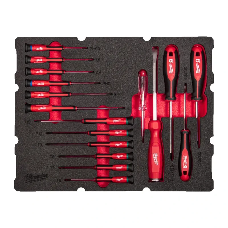 PACKOUT™ pěnová vložka s přesnými šroubováky Milwaukee 4932493644 (Sada 17 dílů) (MI4932493644)