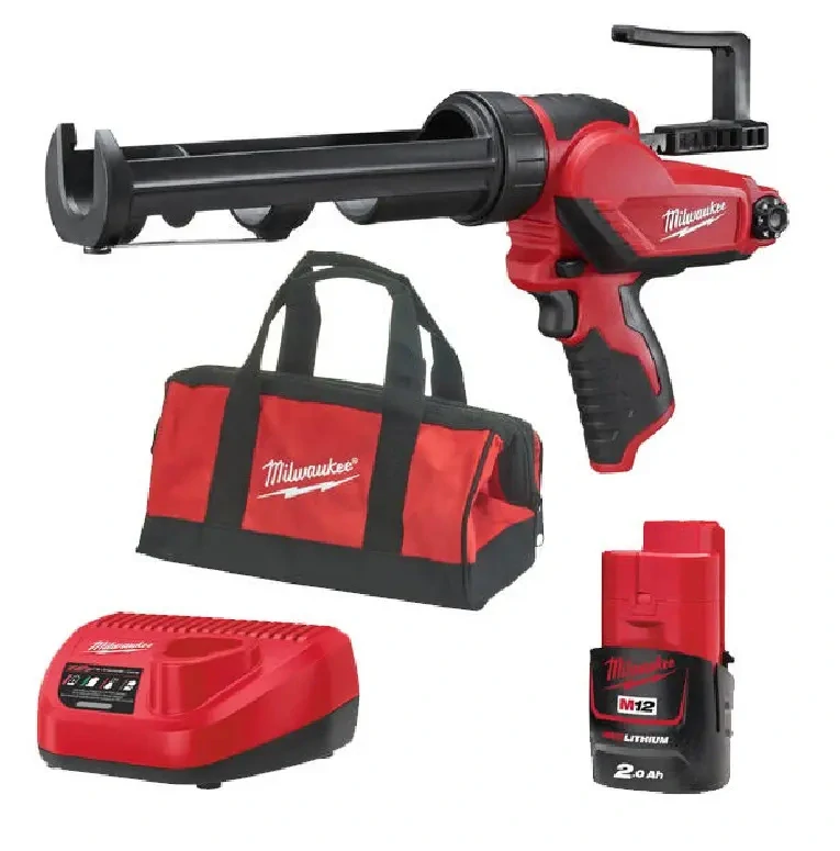 Aku vytlačovací pistole na kartuše Milwaukee M12 PCG/310C-201B, kartuš 310 ml, 1x aku M12 B2 + M12 C12 C, 4933441655