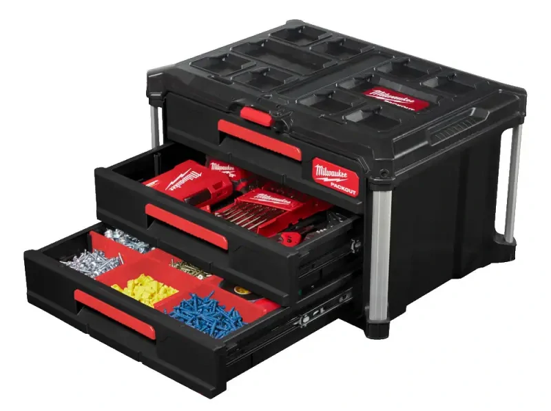 Milwaukee 4932472130 - Kompaktní systémový organizér Packout™ box se 3 zásuvkami (MI4932472130)