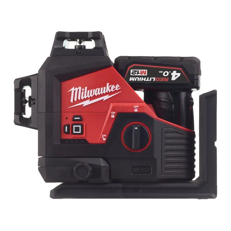 Kompaktní laser 360° Milwaukee M12 3PLKIT-401C se zeleným paprskem (4,0 Ah) (MI4933478960)