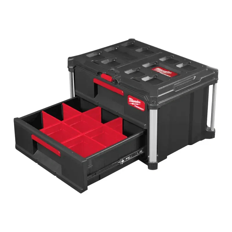 Milwaukee 4932472129 - Kompaktní systémový organizér Packout™ box se 2 zásuvkami (MI4932472129)