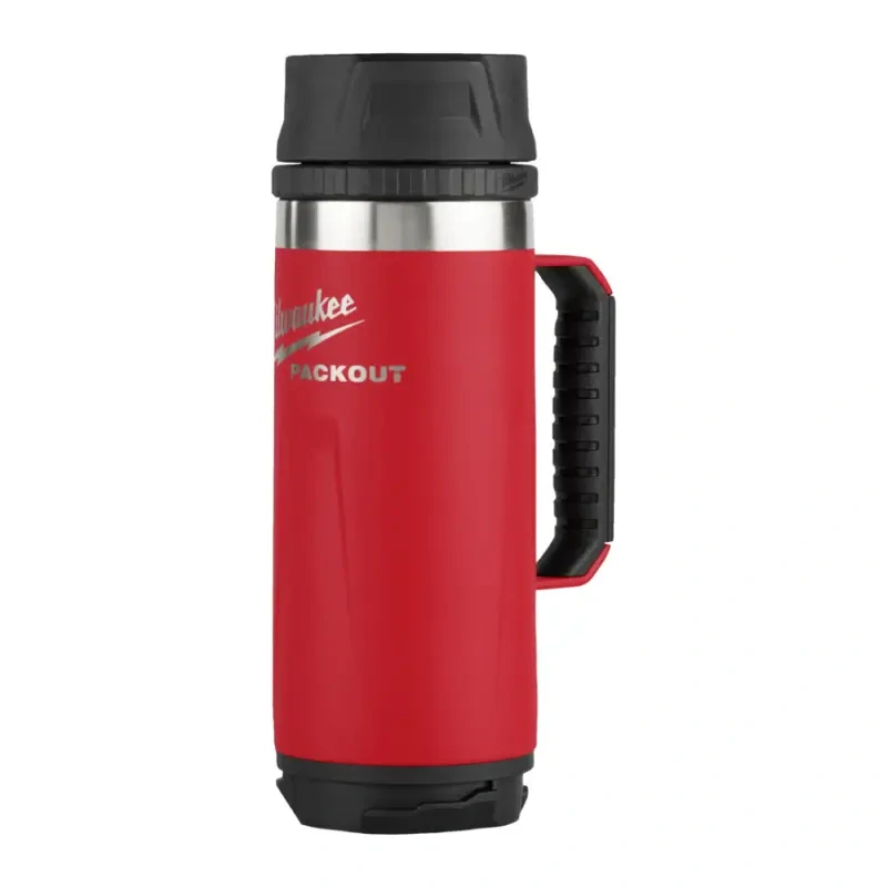 Hrnek Milwaukee PACKOUT™ s madlem a víčkem červená 532 ml, 4932493471 (MI4932493471)