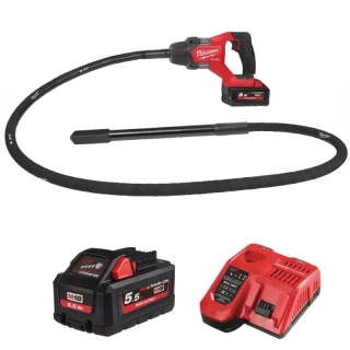 Aku ponorný vibrátor do betonu Milwaukee M18 FCVN24-551 (2,4 m), Aku M18 HB5.5 + M12-18 FC, 4933479600